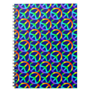 Rainbow Peace Sign Patroon Notitieboek