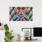 Rainbow Peace Sign Poster (Thuiskantoor)
