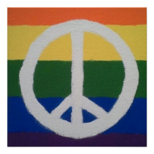 Rainbow Peace Sign Poster Perfect Poster