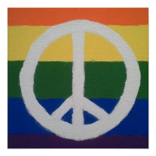 Rainbow Peace Sign Poster Perfect Poster (Voorkant)