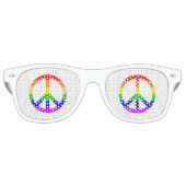 Rainbow Peace Sign Retro Zonnebril (Voorkant)