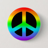Rainbow Peace Sign Ronde Button 5,7 Cm (Voorkant)