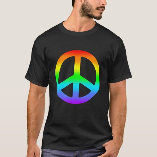 Rainbow Peace Sign Shirt (Voorkant)
