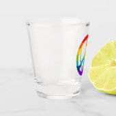 Rainbow Peace Sign Shot Glas (Links)