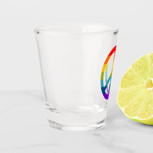 Rainbow Peace Sign Shot Glas (Links)