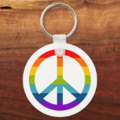 Rainbow Peace Sign Sleutelhanger (Voorkant)