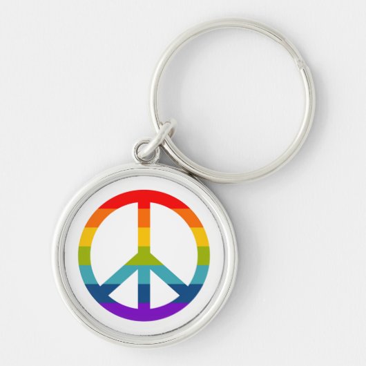 Rainbow Peace Sign Sleutelhanger (Voorkant)