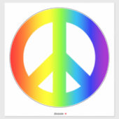 Rainbow Peace Sign Sticker (Vel)
