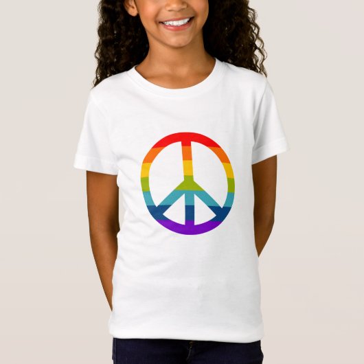 Rainbow Peace Sign T-shirt (Voorkant)