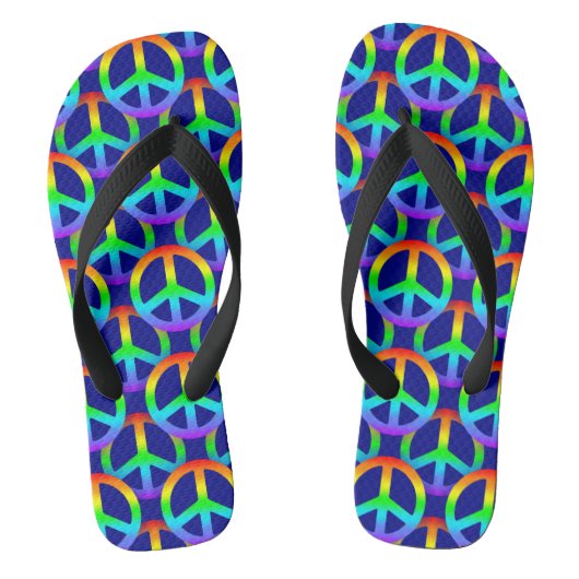 Rainbow Peace Sign Teenslippers (Voetbed)