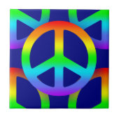 Rainbow Peace Sign Tegeltje (Voorkant)
