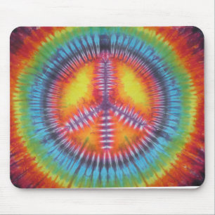 Rainbow Peace Sign Tie Dye Muismat