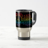 Rainbow Peace Sign Travel Mug Reisbeker (Voorkant rechts)