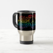 Rainbow Peace Sign Travel Mug Reisbeker (Voorkant links)