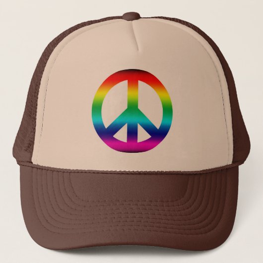 Rainbow Peace Sign Trucker Pet (Voorkant)