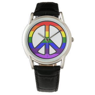 Rainbow Peace Sign Watch Horloge