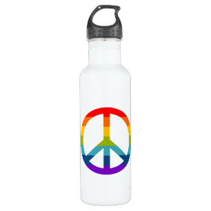 Rainbow Peace Sign Waterfles