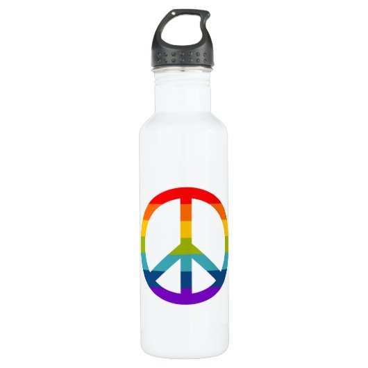 Rainbow Peace Sign Waterfles (Voorkant)