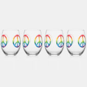 Rainbow Peace Sign Wijnglas Zonder Voet (Voorkant)