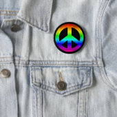 Rainbow Peace Symbol Button (In situ)