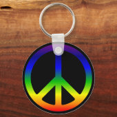 Rainbow Peace Symbol Sleutelhanger (Voorkant)