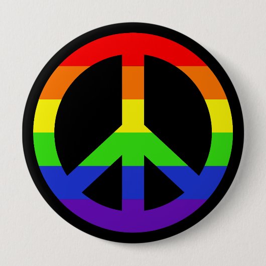 Rainbow Peace-symbool Ronde Button 4,0 Cm (Voorkant)