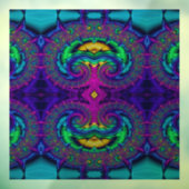 Rainbow Peacock Fractal Swirl gekleurd glas Kijk Raamsticker (Vel 3)