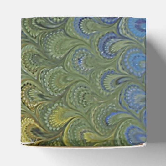 Rainbow Peacock Marble Bedankdoosjes (Bovenkant)