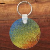 Rainbow Peacock Marble Sleutelhanger (Voorkant)