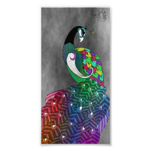 Rainbow Peacock Print Foto Afdruk