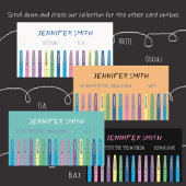 Rainbow Pen Enseignant Carte de visite noir