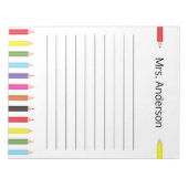 Rainbow Pencil Teacher Notitieblok (Voorkant)