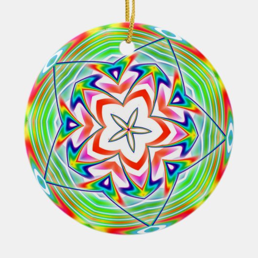 Rainbow Penta Design Keramisch Ornament (Voorkant)