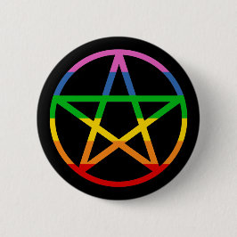 Rainbow Pentacle Ronde Button 5,7 Cm