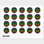 Rainbow Pentacle Ronde Sticker (Vel)