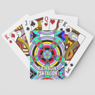 RAINBOW PENTAGON ( u kunt de woorden wijzigen ) Pokerkaarten