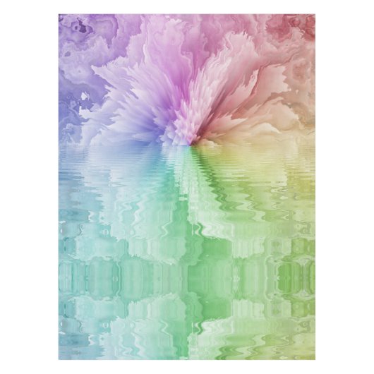 Rainbow Peony Tie Dye Hippie Tafelkleed (Voorkant)