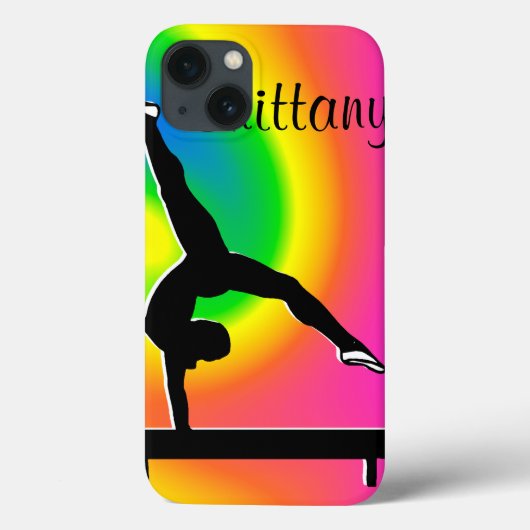 RAINBOW PERSONALISEERDE GYMNASTICS IPAD MINI ZAAK Case-Mate iPhone CASE (Achterkant)