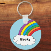 Rainbow Personalized Key Ring Sleutelhanger (Voorkant)