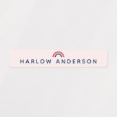 Rainbow Personalized Name School Waterproof Modern Labels (Design 1)