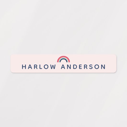 Rainbow Personalized Name School Waterproof Modern Labels (Design 1)
