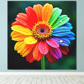 Rainbow Petal Flower Art Canvas Afdruk (Insitu (Houten vloer))