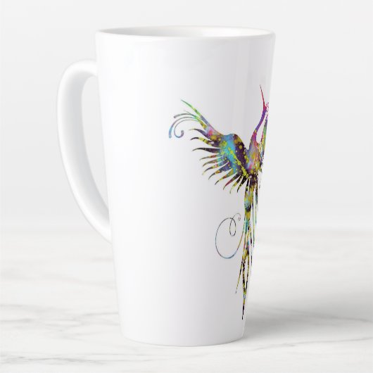 Rainbow Phoenix Latte Mok door Brow Bird (Linkerhoek)