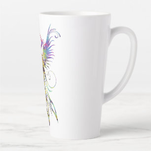 Rainbow Phoenix Latte Mok door Brow Bird
