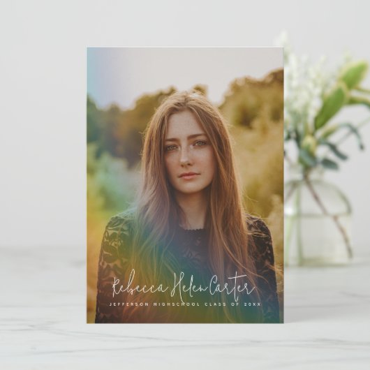 Rainbow Photo Afstuderen Aankondiging (Staand voorkant)