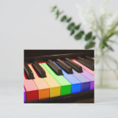 Rainbow Piano Briefkaart (Staand voorkant)