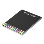 Rainbow Piano Keys op Black Notitieblok (Gedraaid)