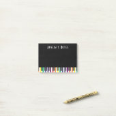 Rainbow Piano Keys op Black Post-it® Notes (Op bureau)
