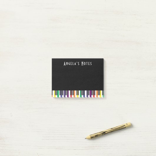 Rainbow Piano Keys op Black Post-it® Notes (Op bureau)