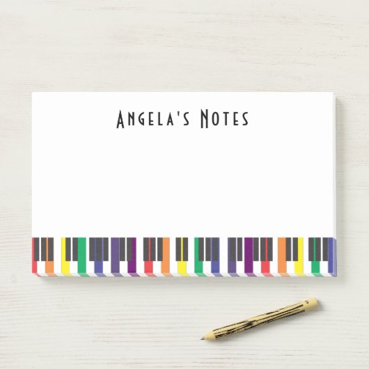 Rainbow Piano Keys Post-it® Notes (Op bureau)